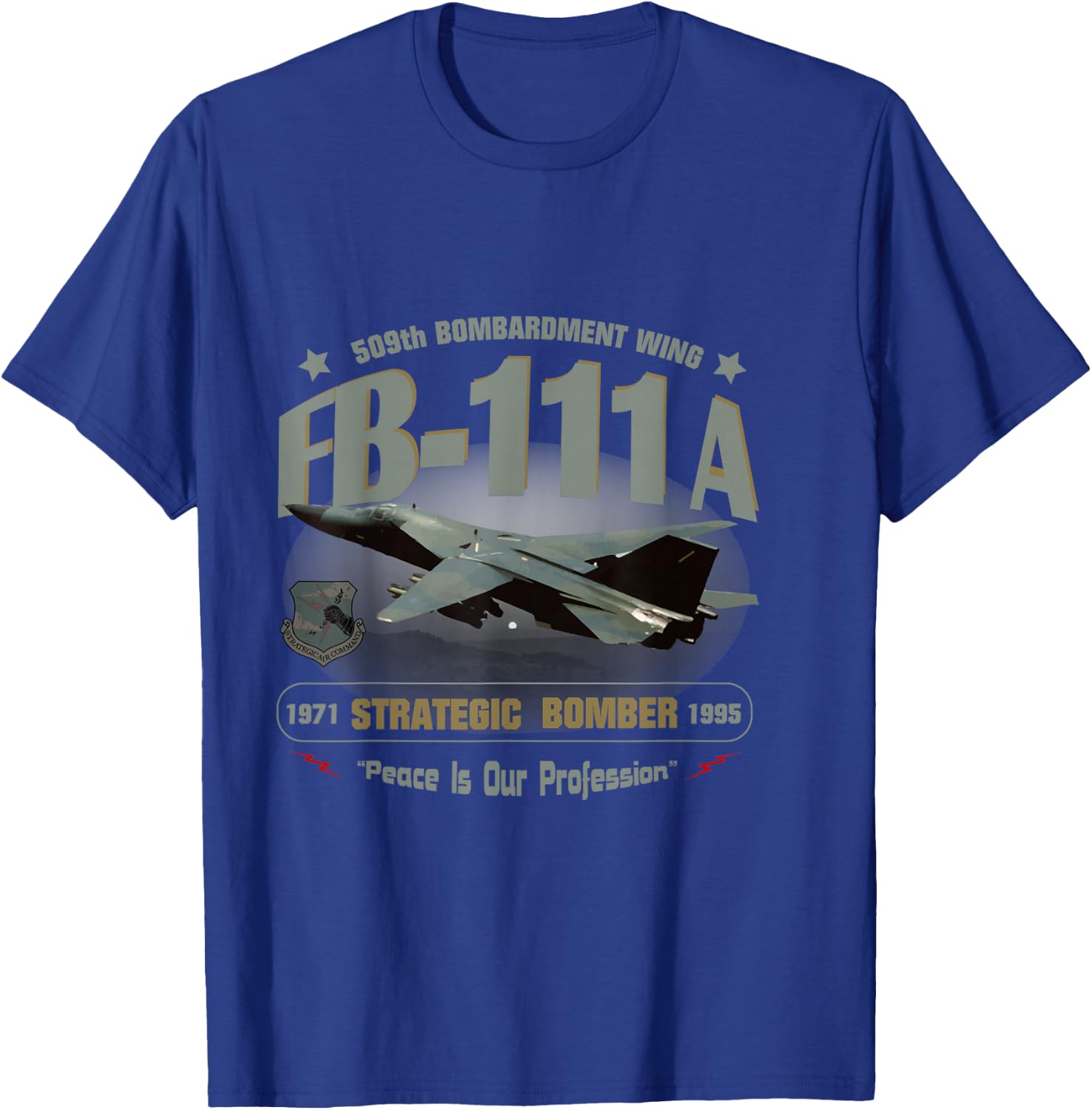 TSH Designs -Adults Black FB-111A 509th Bombardment Wing--Pease AFB T-Shirt - T-Shirt | Royal