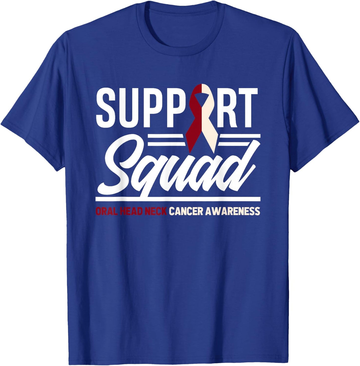 Support Squad Throat Oral Head & Neck Cancer Awareness T-Shirt - T-Shirt | Royal