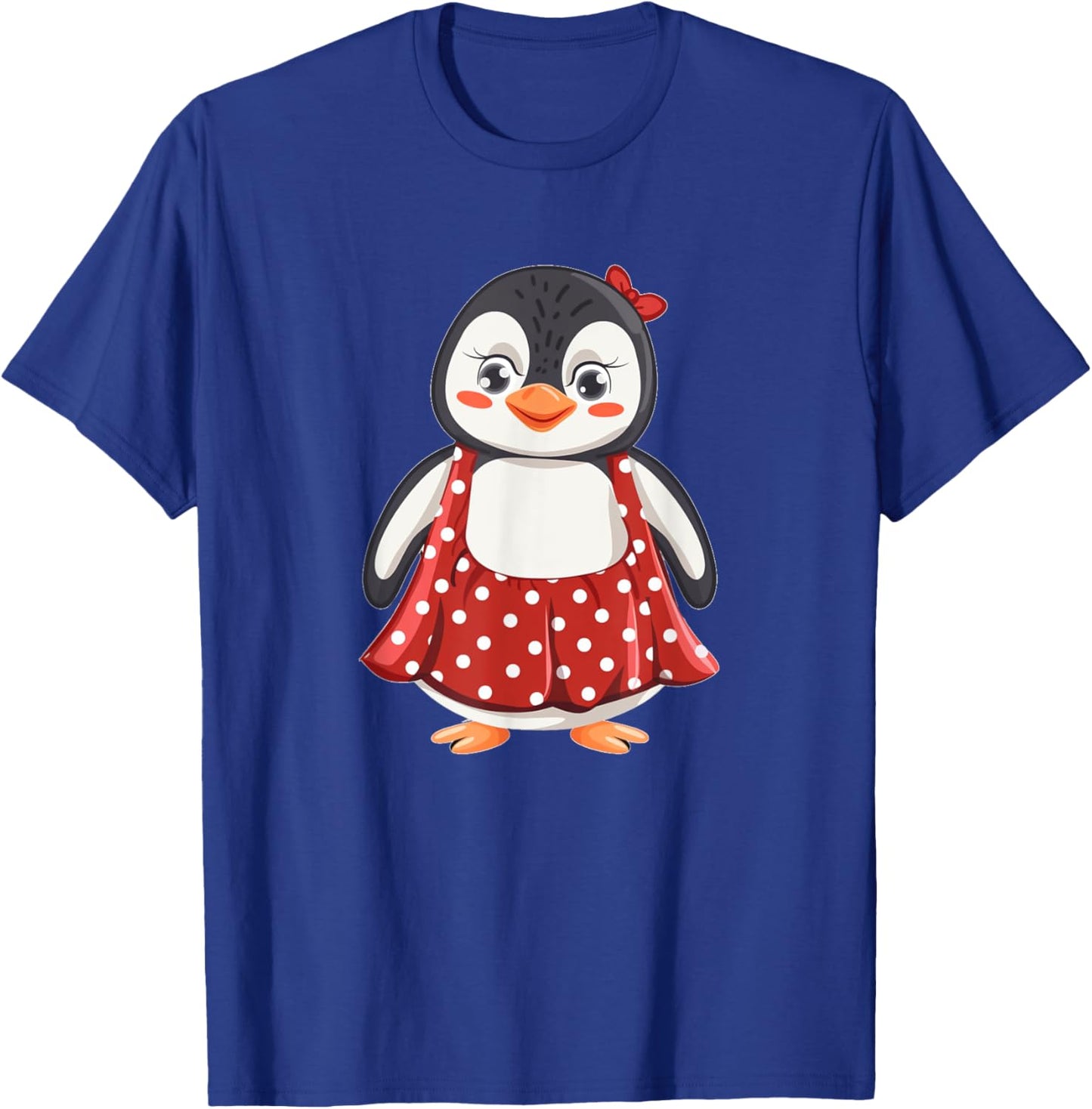 Cute Polka Dot Penguin for Dress and Penguins Lovers T-Shirt - T-Shirt | Royal