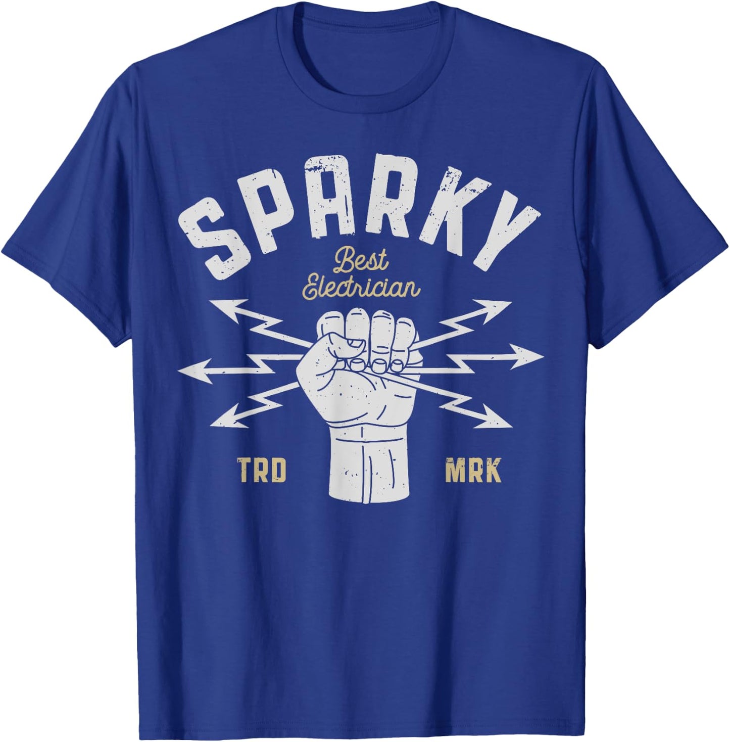 Sparky Electrician Funny Lineman Dad Retro Vintage Novelty T-Shirt - T-Shirt | Royal