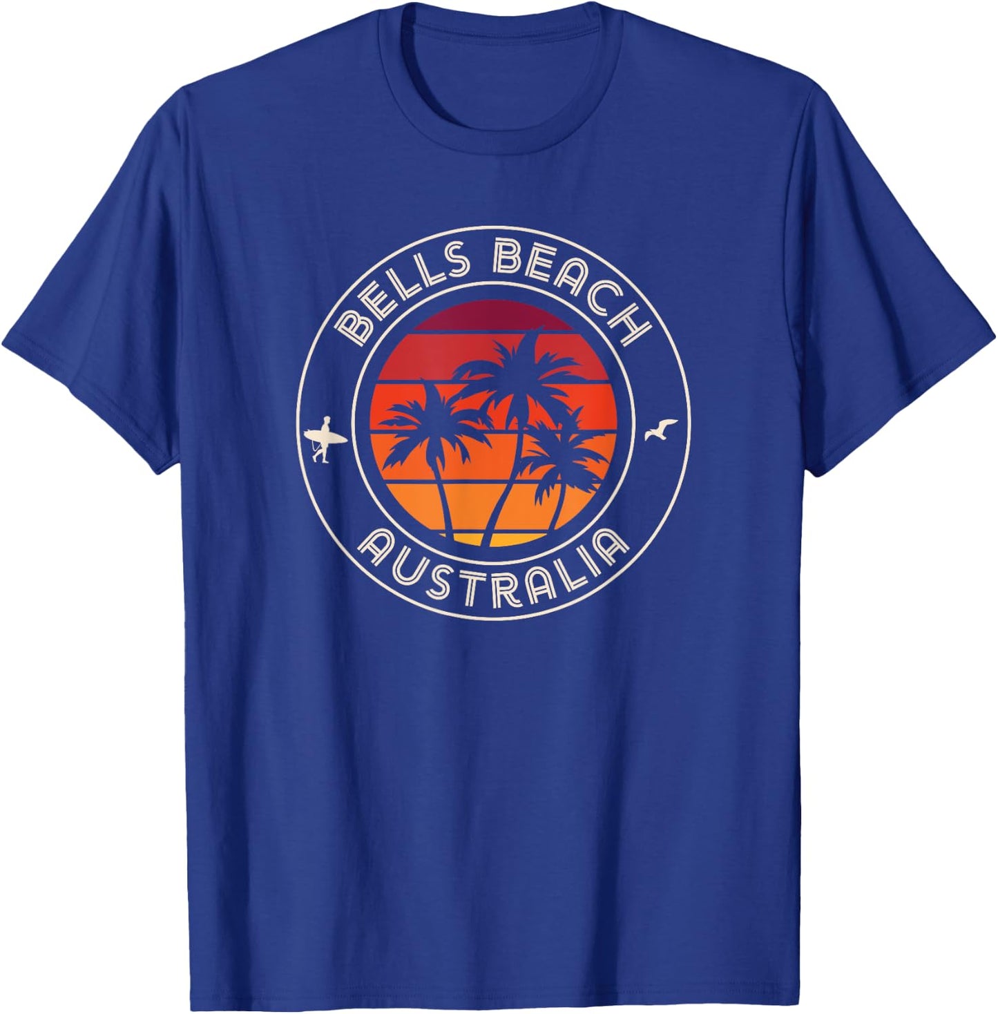 Australian Sunset Surfer and Seagull Bell's Beach T-Shirt - T-Shirt | Royal
