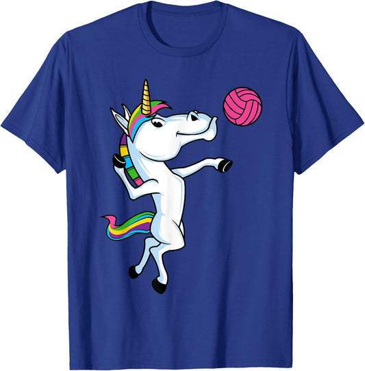 Funny Unicorn Sports Volleyball Magical Ball Player Athlete T-Shirt - T-Shirt | Royal