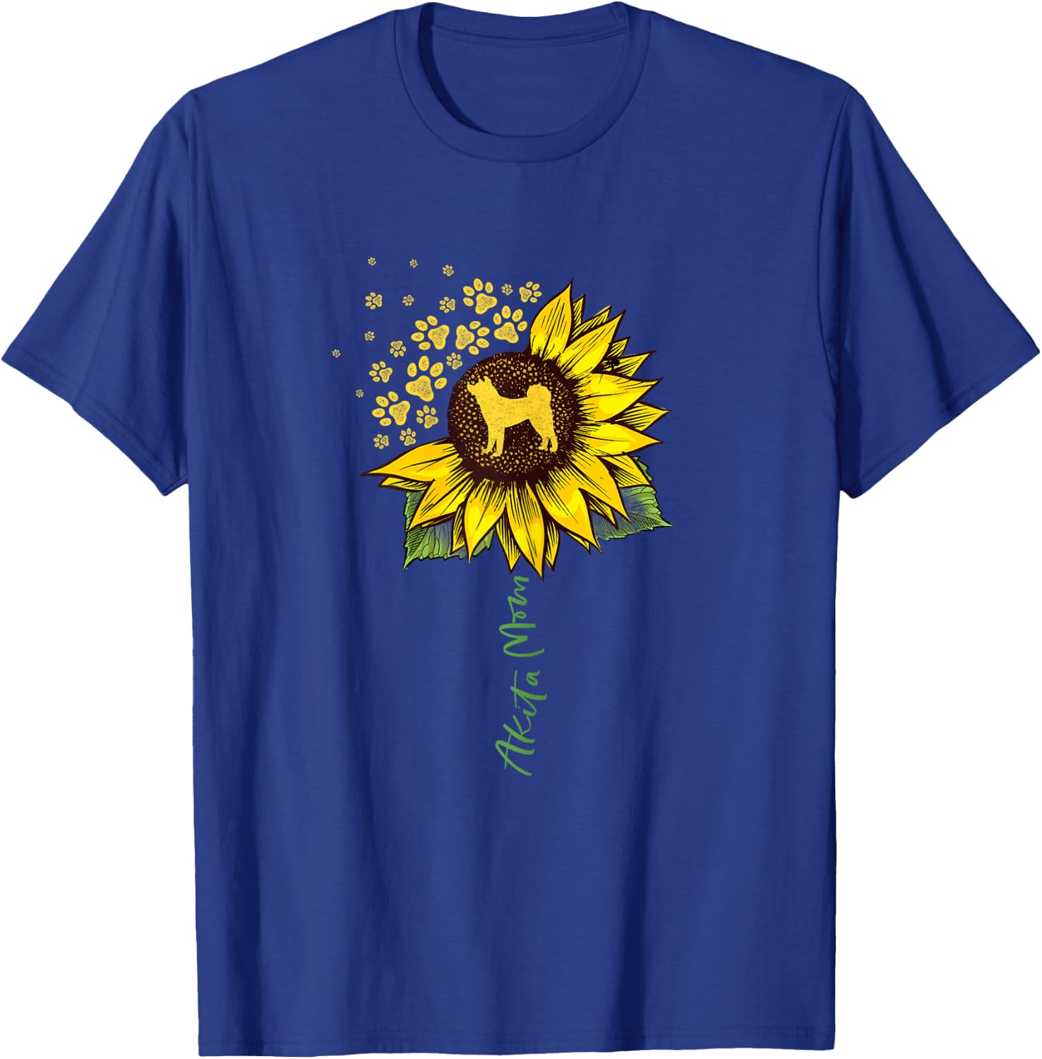 Akita Mom Sunflower Akita Inu Lover Gifts Dog Mom Mama Women Girls Kids T-Shirt - T-Shirt | Royal