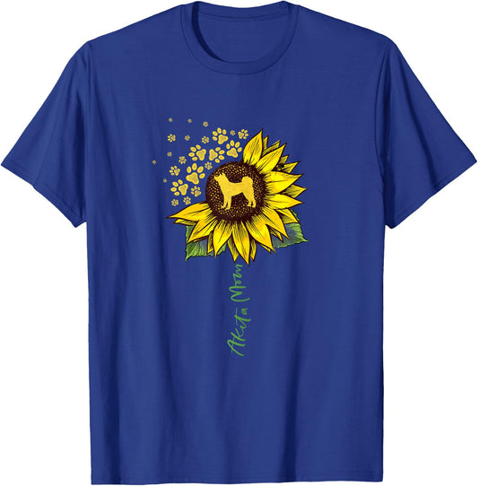 Akita Mom Sunflower Akita Inu Lover Gifts Dog Mom Mama Women Girls Kids T-Shirt - T-Shirt | Royal