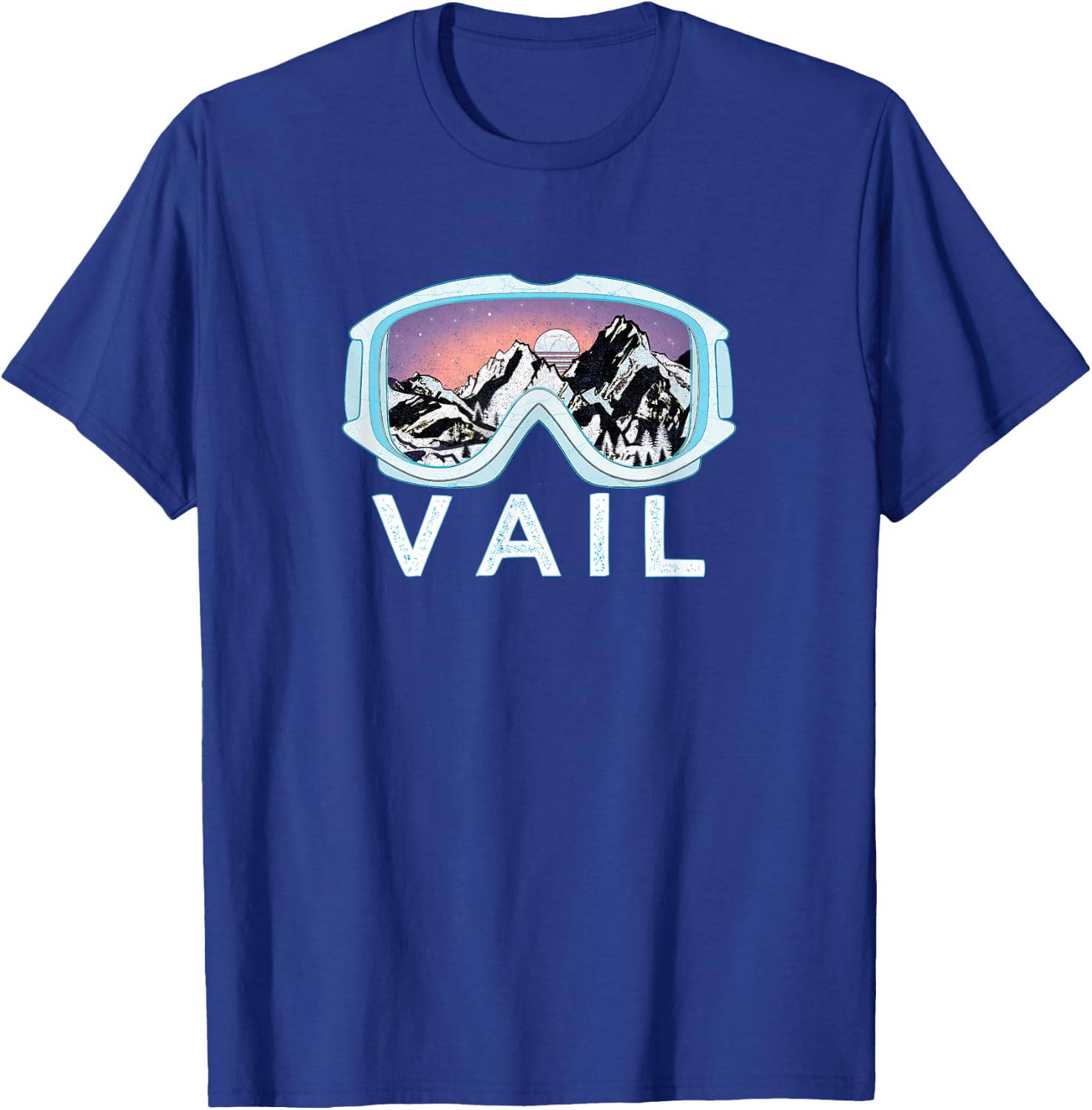 Vail Ski Snowboard Design/Vail, CO Goggles Skiing Snow Gift T-Shirt - T-Shirt | Royal