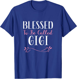 Blessed To Be Called Gigi Grandma Cute Cool T-Shirt - T-Shirt | Royal