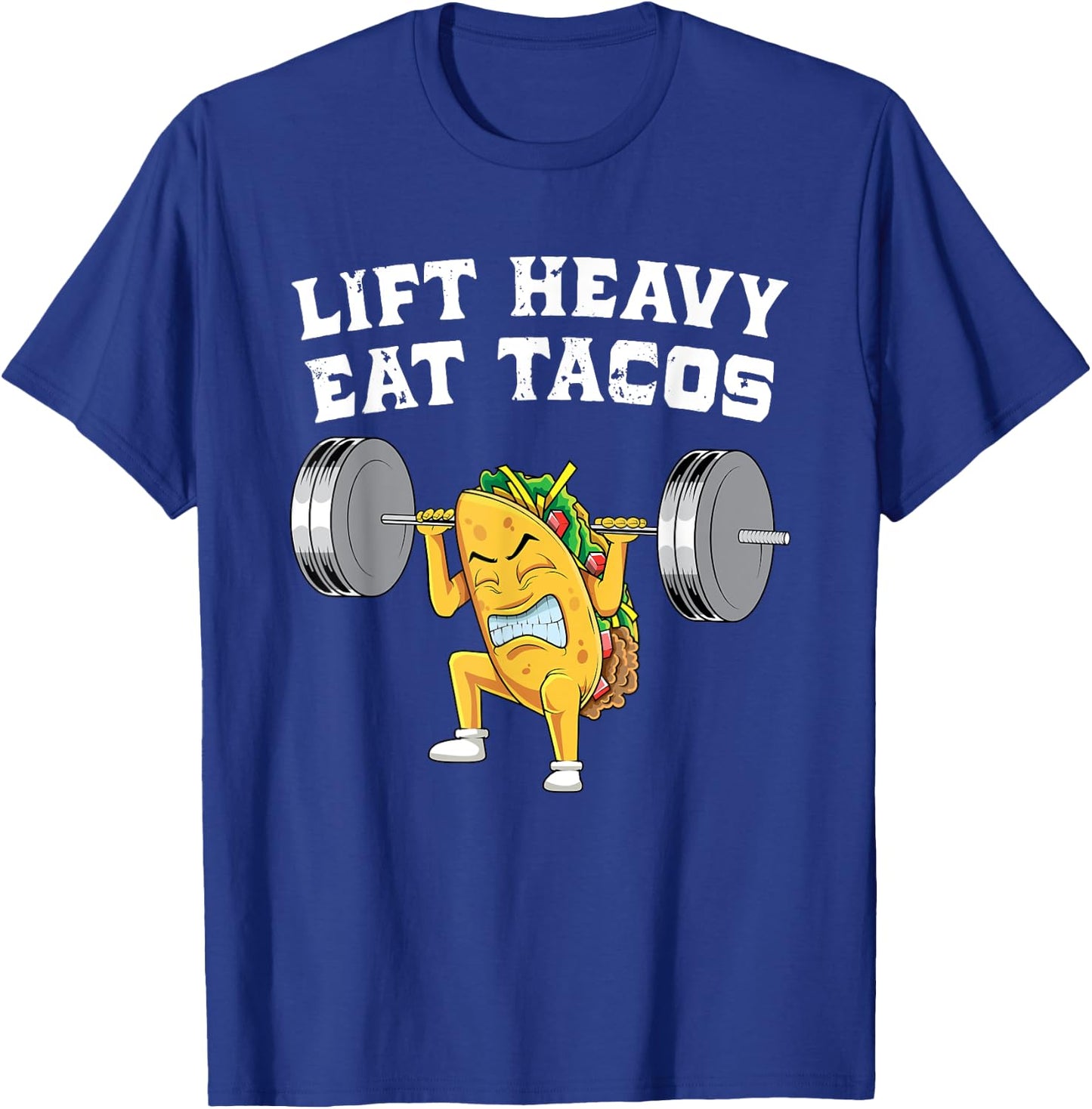 Funny Weightlifting Taco Lover Gift | Love Squats Exercise T-Shirt - T-Shirt | Royal