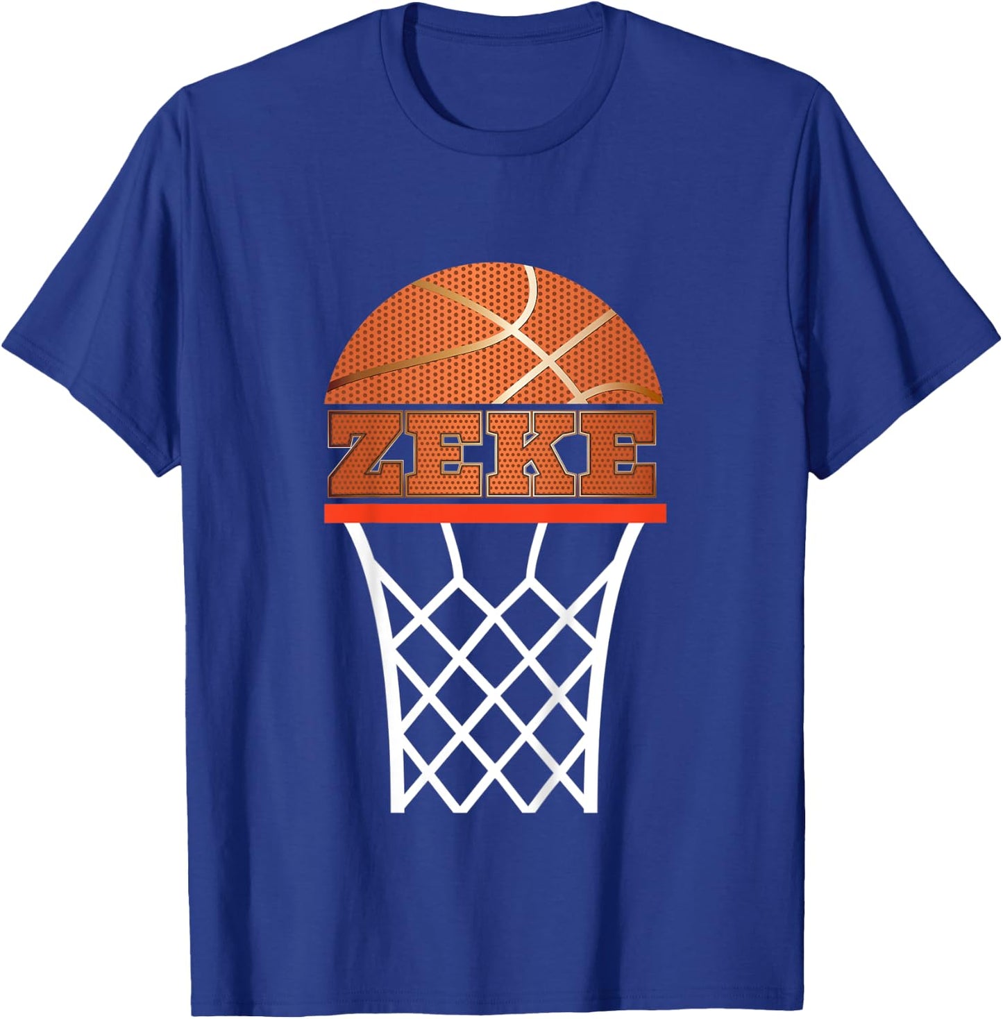 Kids Basketball Zeke Custom Name Gift, Youth T-Shirt - T-Shirt | Royal