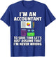 CPA Bookkeeping Gift Accountant Bookkeeper T-Shirt - T-Shirt | Royal