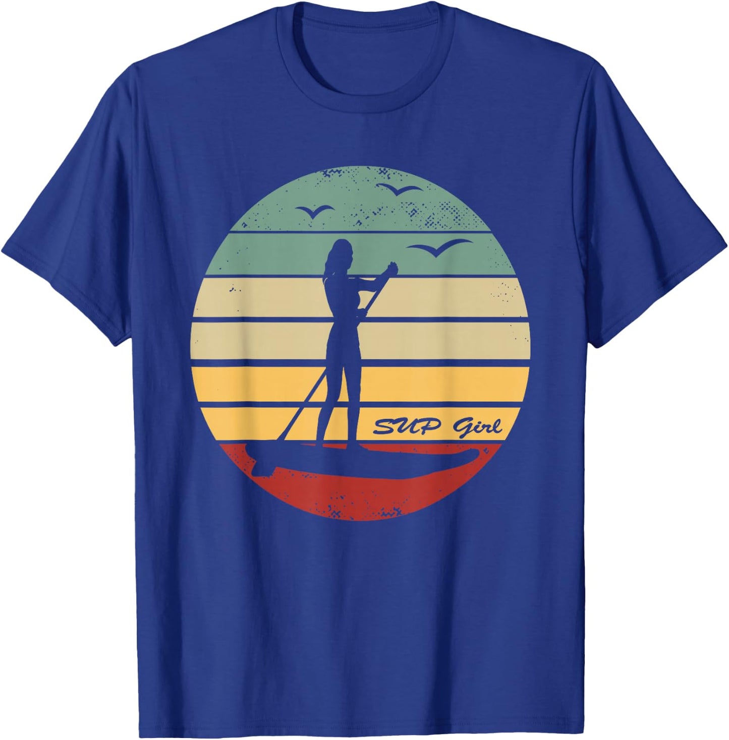 SUP Girl - Retro Stand Up Paddle Board - Water Sports Women T-Shirt - T-Shirt | Royal