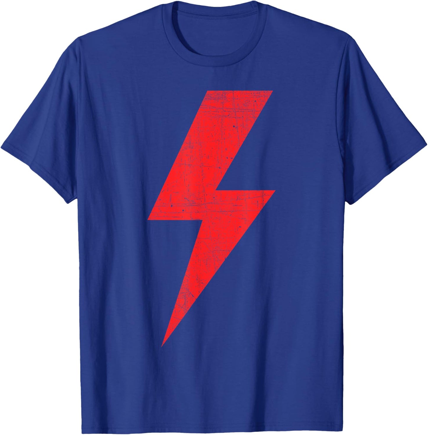 Bolt of Lightning Thunderbolt RED Front Back Team T-Shirt - T-Shirt | Royal