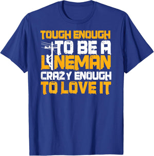 Lineman Design On Back Of Clothing Line Worker T-Shirt - T-Shirt | Royal