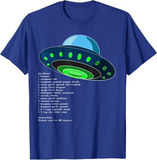 UAP or UFO - How To Serve Man - The New Martian Cookbook T-Shirt - T-Shirt | Royal