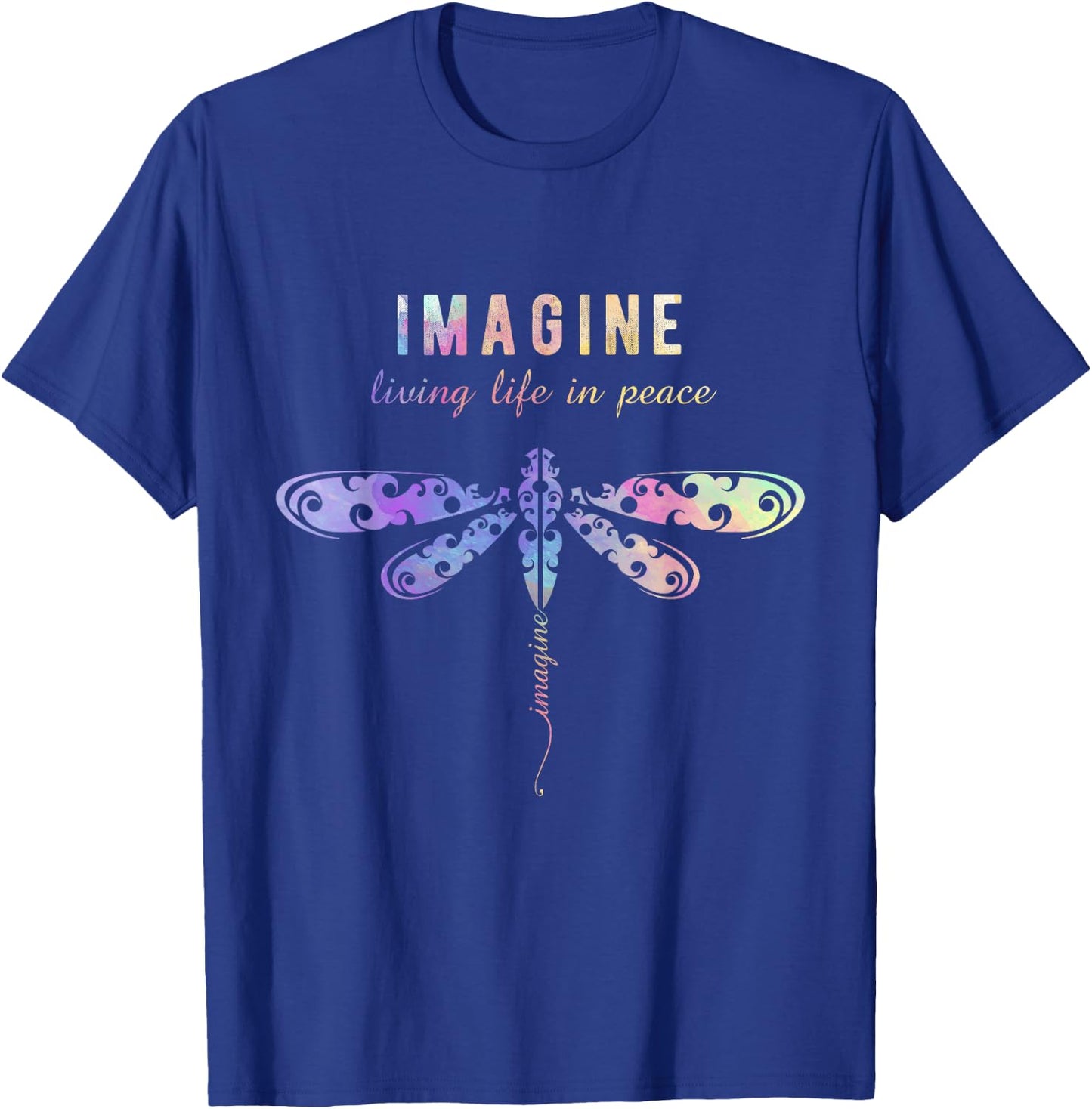 Imagine Boho Dragonfly , 60s 70s Retro Groovy Hippy Vibes T-Shirt - T-Shirt | Royal