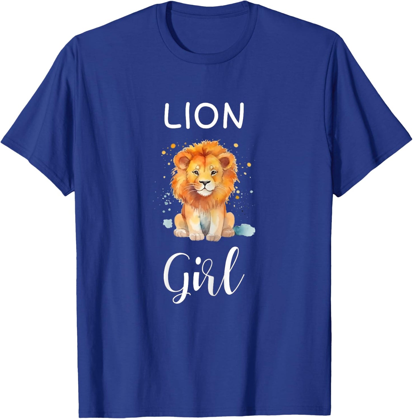 Funny Lion Girl Shirt Artistic Cute Animal Lion Lover T-Shirt - T-Shirt | Royal