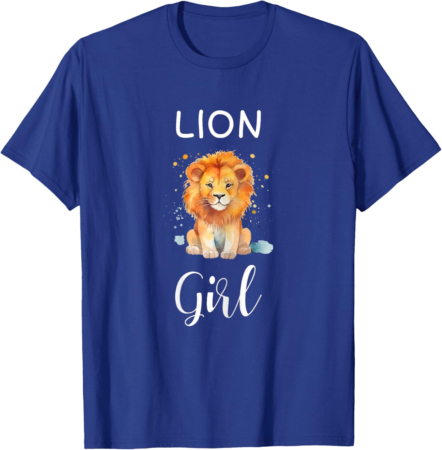 Funny Lion Girl Shirt Artistic Cute Animal Lion Lover T-Shirt - T-Shirt | Royal