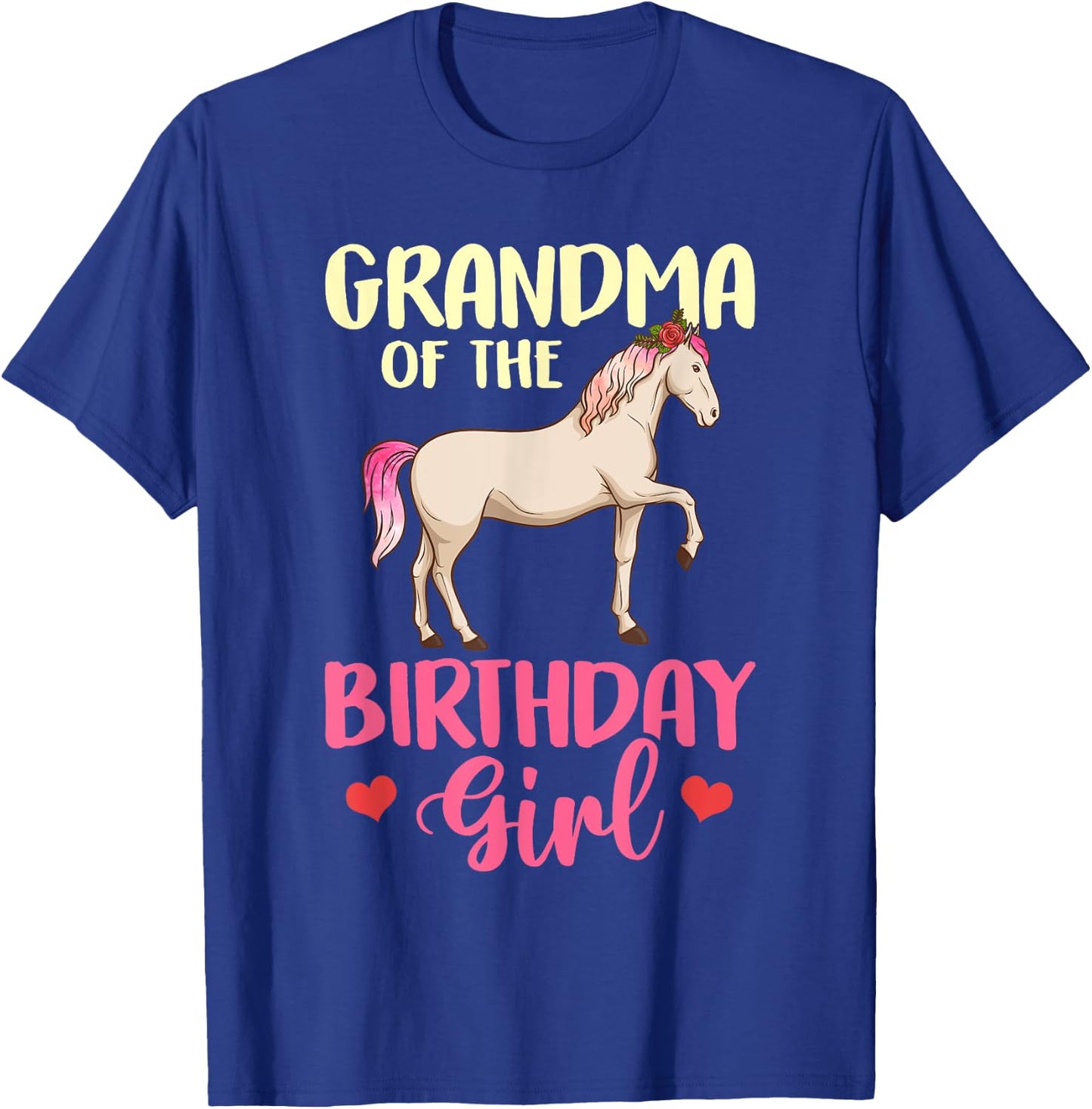 Grandma of the Birthday Girl Horse Equestrian Party Family T-Shirt - T-Shirt | Royal