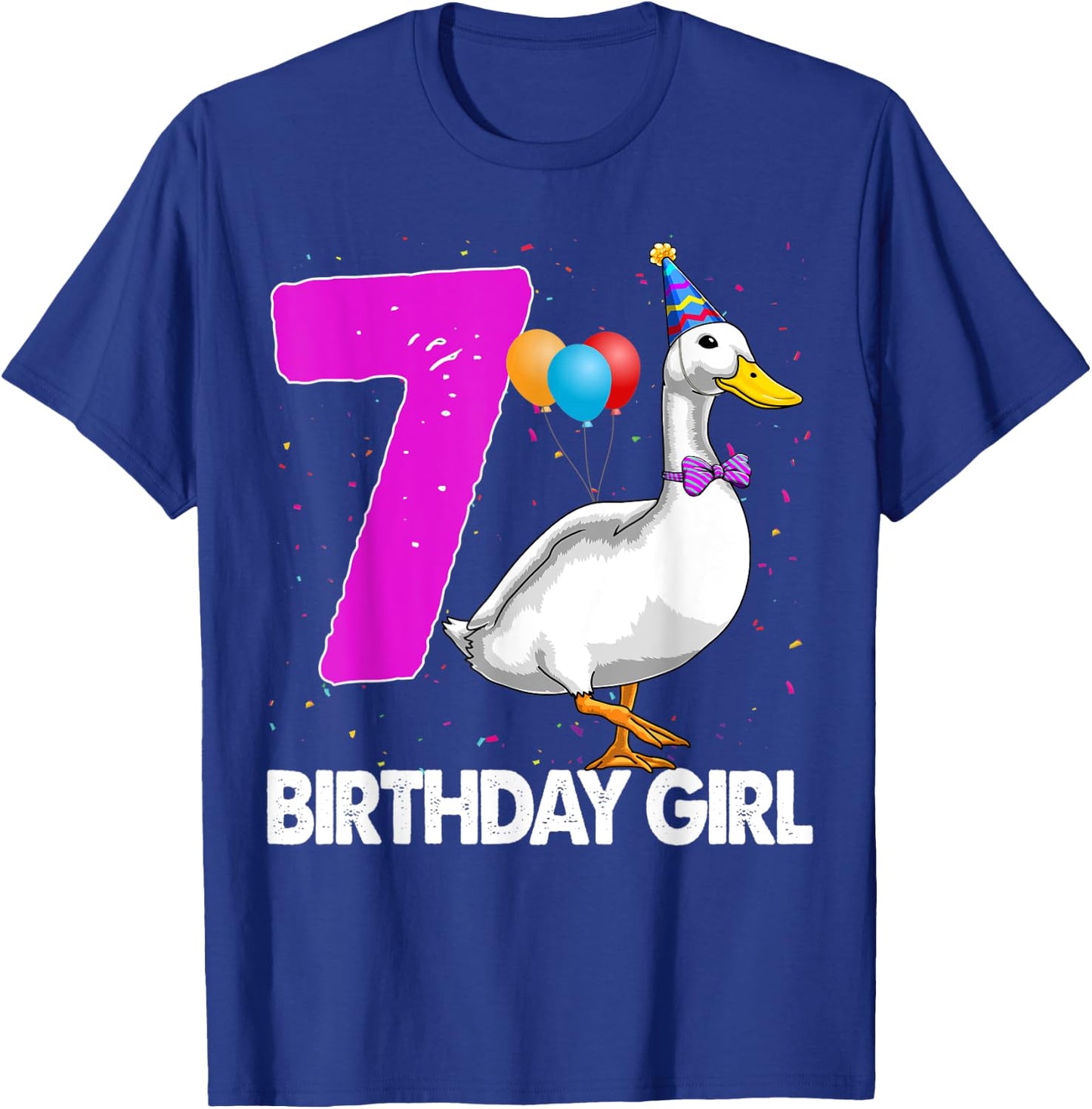 Funny Birthday Girl 7 Duck Shirt Women Duck Lovers T-Shirt - T-Shirt | Royal