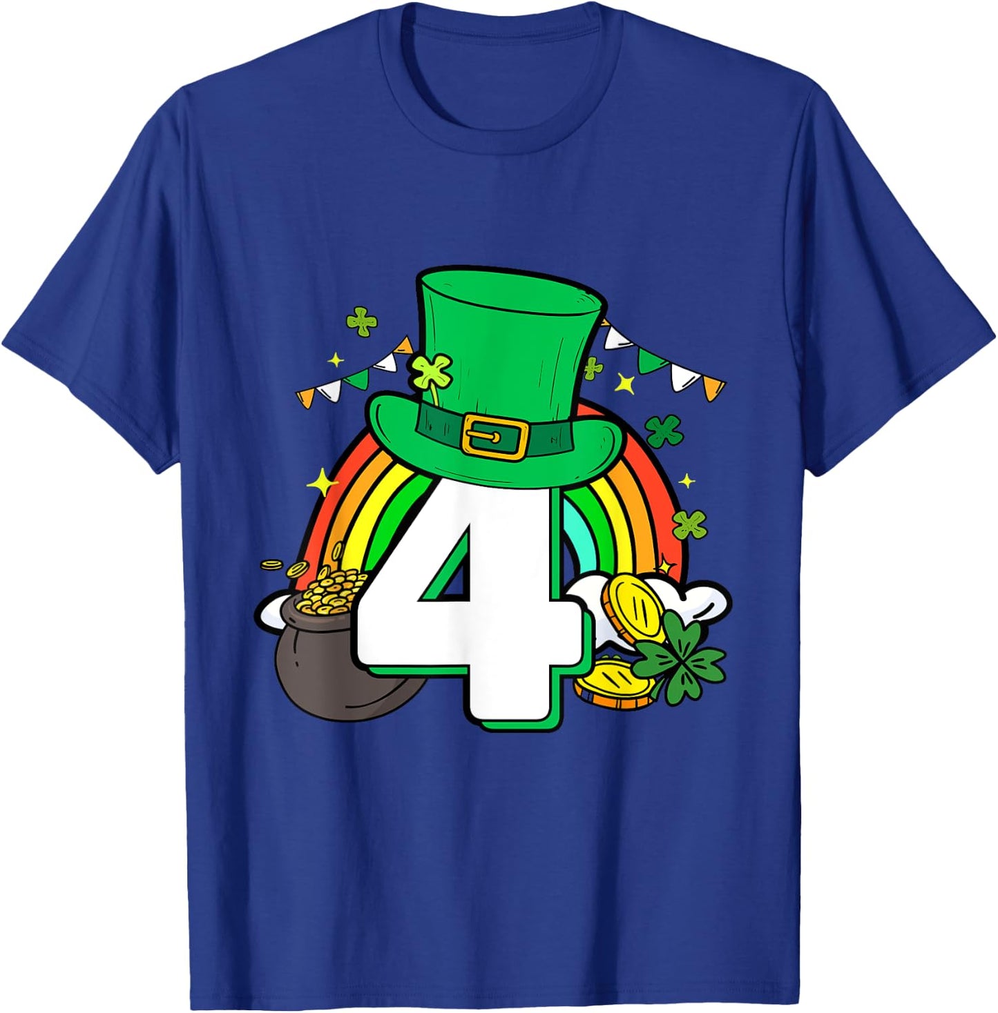 4th Birthday St Patrick's Day 4 Years Old Boys Girls Kid T-Shirt - T-Shirt | Royal