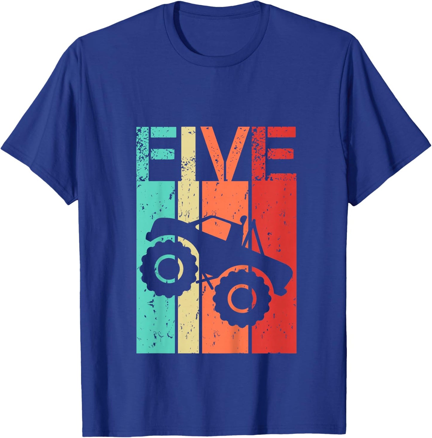 5 Year Old Monster Truck Birthday 5th Birthday Boy Girl T-Shirt - T-Shirt | Royal