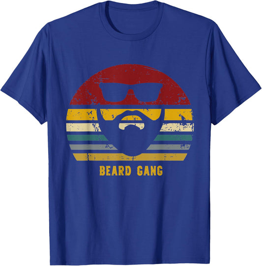 Vintage Beard Gang Funny Bearded Present T-Shirt - T-Shirt | Royal