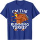 Running Turkey Matching Outfit Thanksgiving Pajamas Family T-Shirt - T-Shirt | Royal