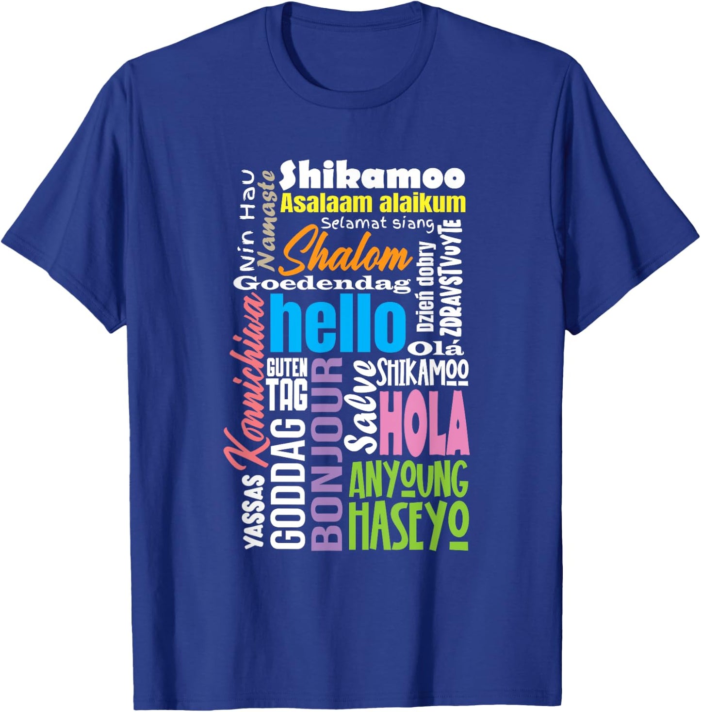 Multilingual Teacher Hello Different Languages Polyglot Women T-Shirt - T-Shirt | Royal
