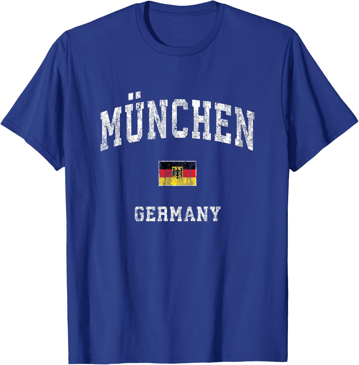 Munich Munchen Germany Vintage Athletic Sports Design T-Shirt - T-Shirt | Royal