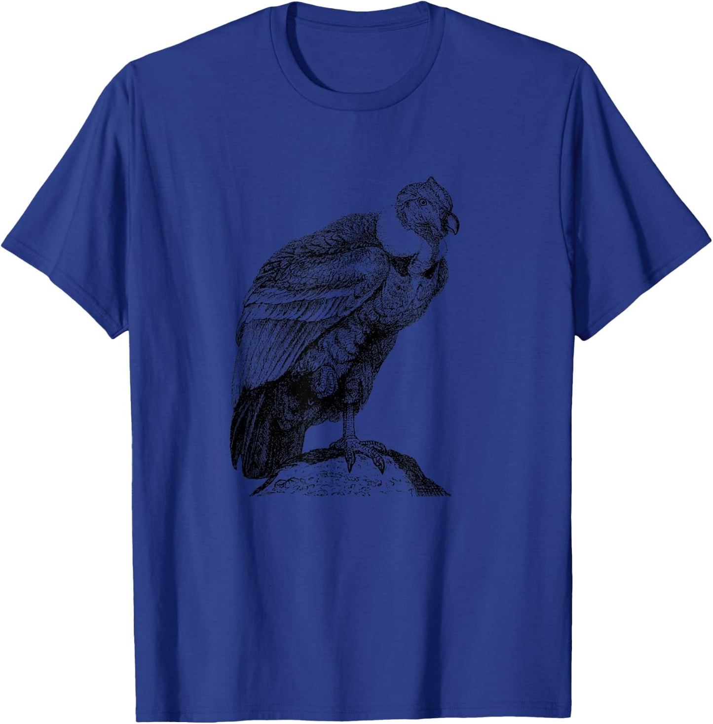 The New Antique California Condor Bird Print , -Adult, Grey, Small, Short Sleeve, Classic Fit T-Shirt - T-Shirt | Royal