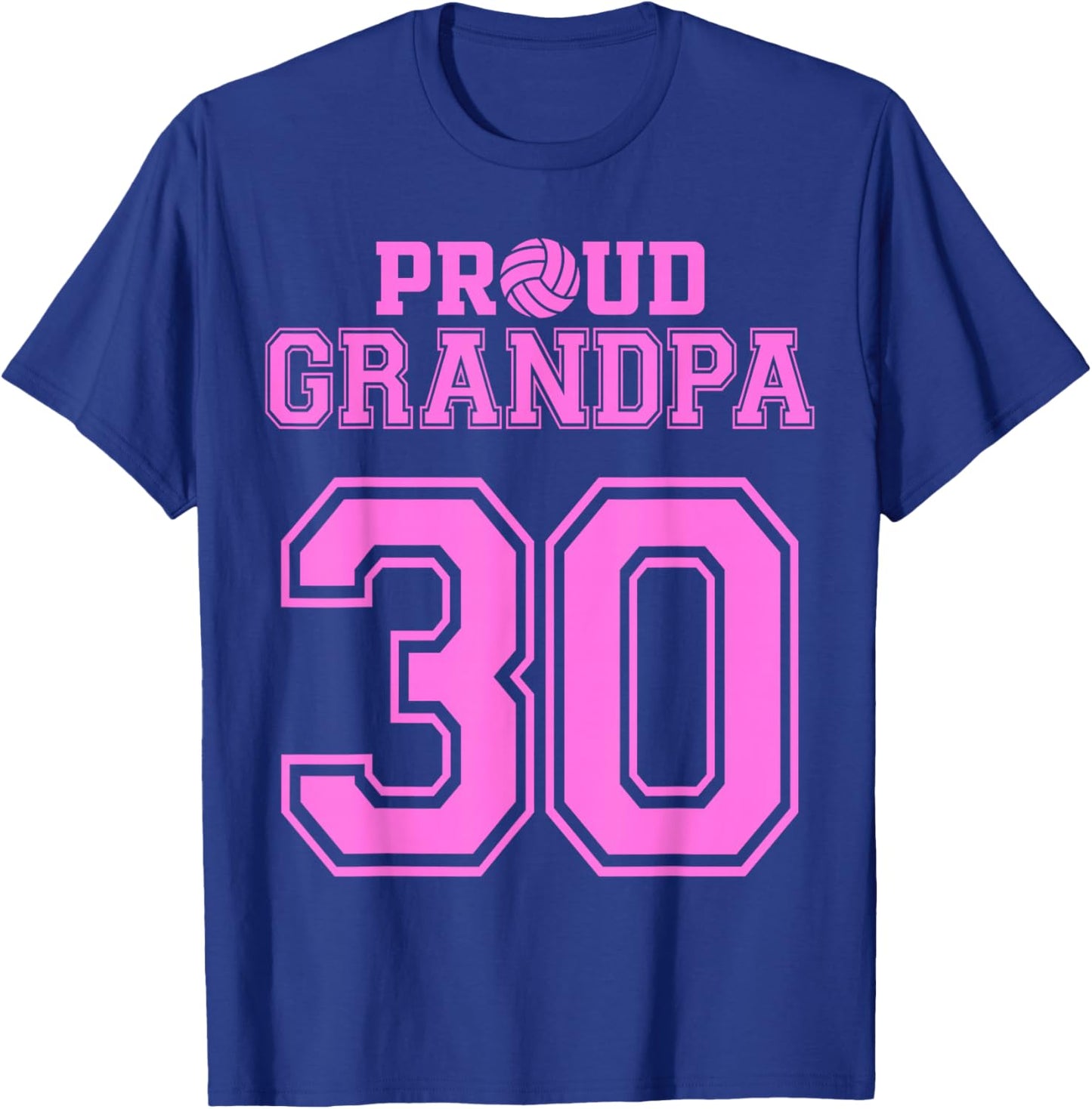 Proud Volleyball Grandpa Number 30 P T-Shirt - T-Shirt | Royal