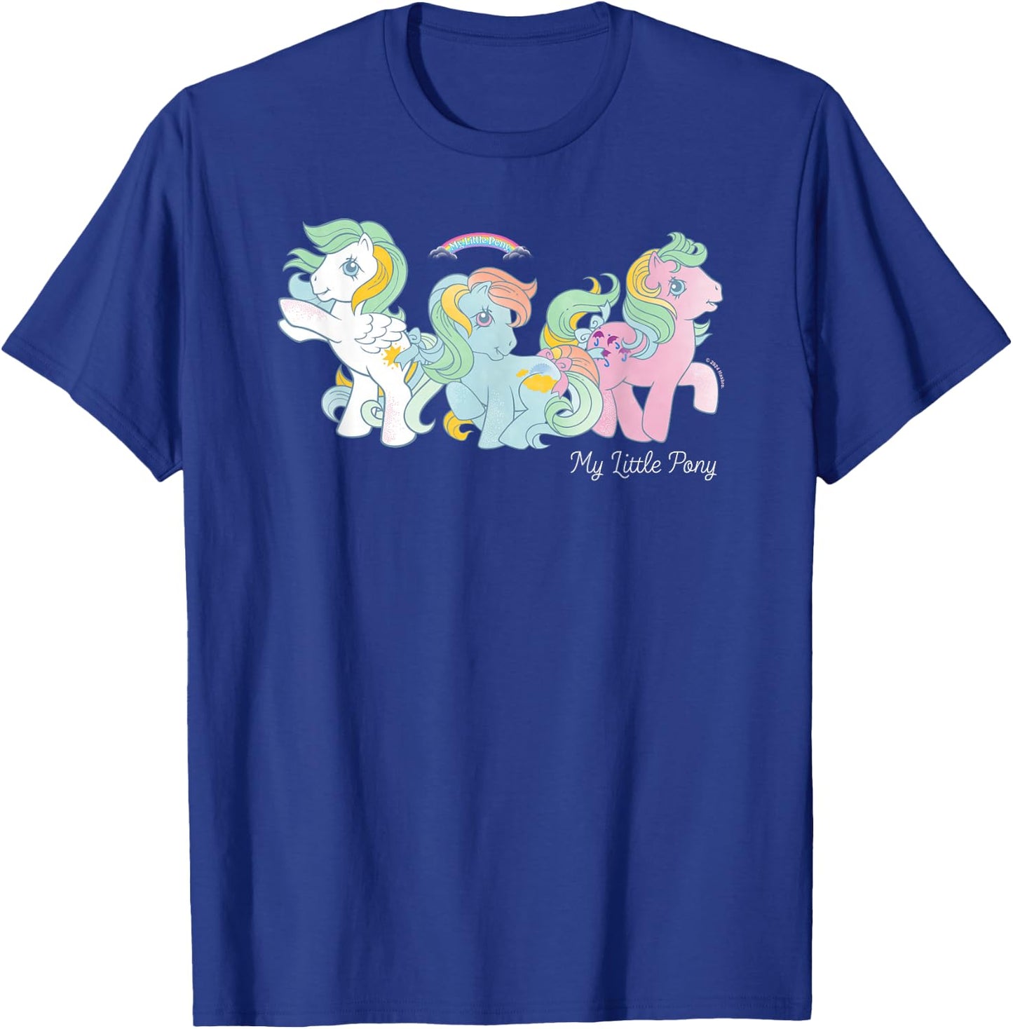 My Little Pony Classic Vintage Pastel 3 Ponies Rainbow Group T-Shirt - T-Shirt | Royal
