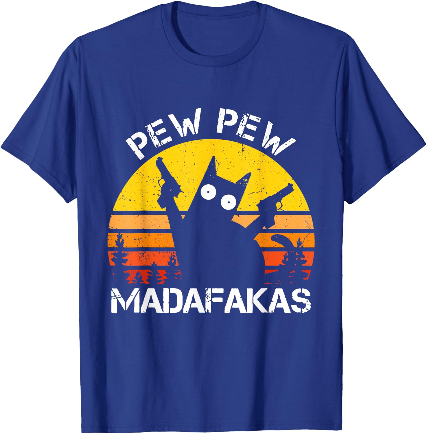 CAT - Pew Pew Madafakas Crazy Summer Cat with Gun Women T-Shirt - T-Shirt | Royal