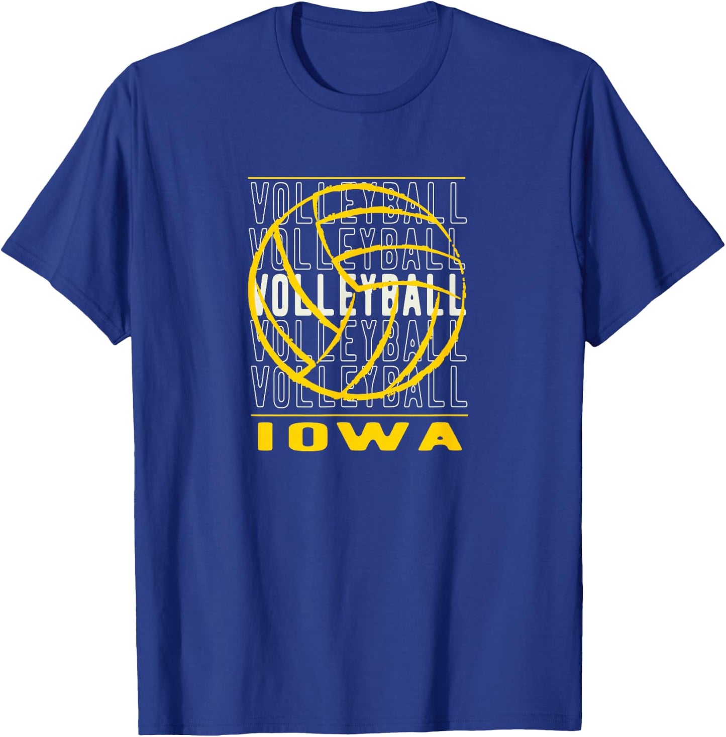 Volleyball Iowa Merch Black Volleyball Iowa Graphic T-Shirt - T-Shirt | Royal