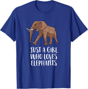Just a Girl Who Loves Elephants T-Shirt - T-Shirt | Royal