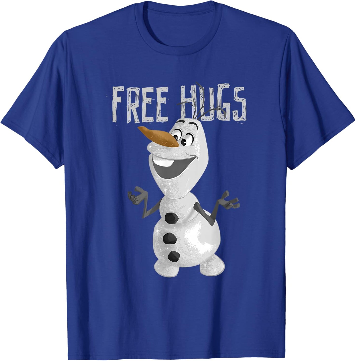 Disney Frozen Olaf Vintage Free Hugs Big Snowman Logo T-Shirt - T-Shirt | Royal