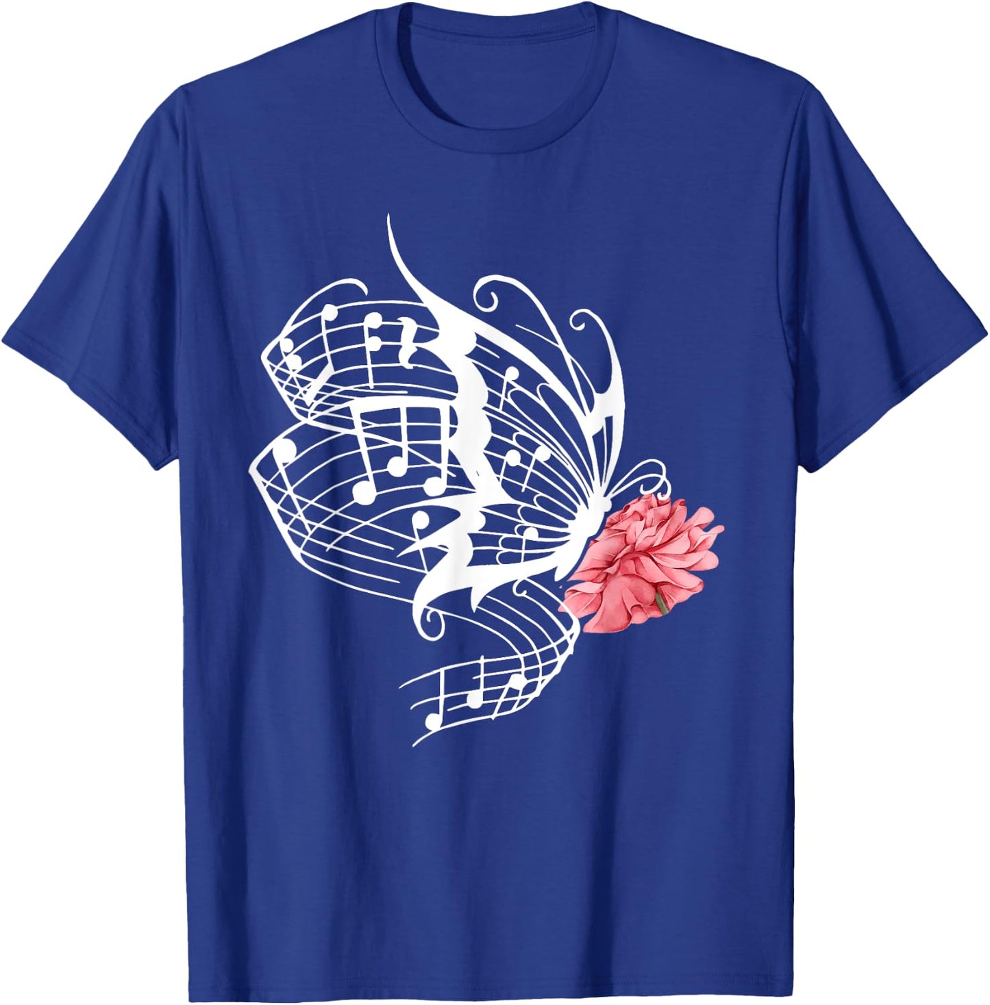 Music Butterfly Music Note Music Teacher Lover Women Girls Kids T-Shirt - T-Shirt | Royal