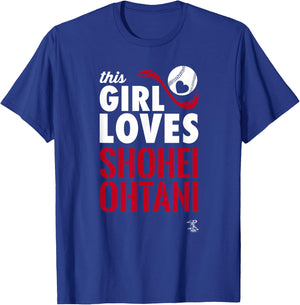 Shohei Ohtani This Girl Loves Los Angeles Baseball MLBPA T-Shirt - T-Shirt | Royal