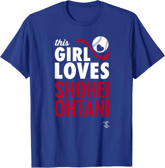 Shohei Ohtani This Girl Loves Los Angeles Baseball MLBPA T-Shirt - T-Shirt | Royal