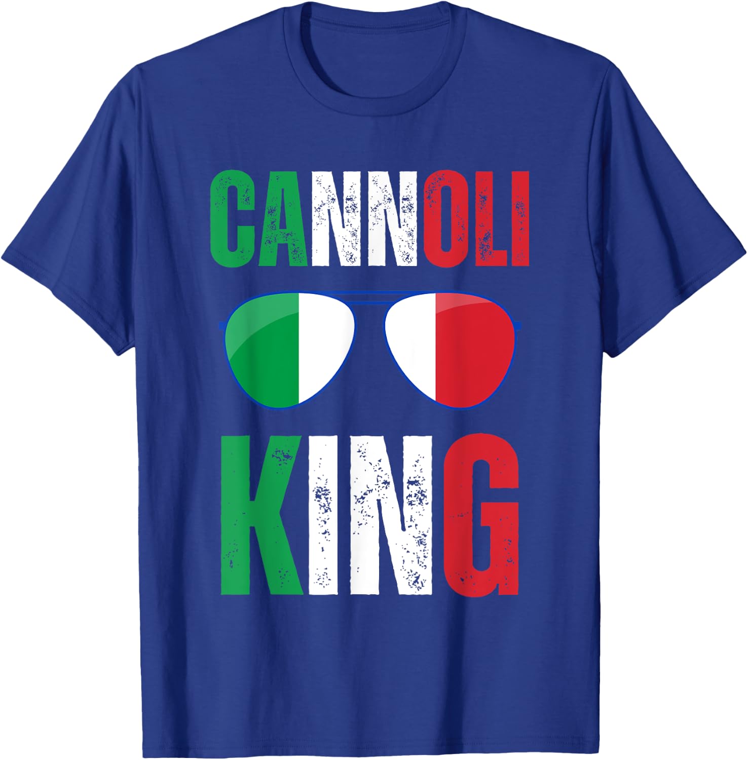 Funny Cannoli King Italian Saying Italy Flag Sunglasses T-Shirt - T-Shirt | Royal