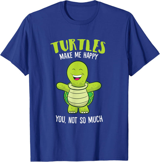 Turtles Make Me Happy Love Turtles T-Shirt - T-Shirt | Royal