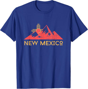Zia Sun Symbol New Mexico Mountains Retro Vintage Sunset T-Shirt - T-Shirt | Royal