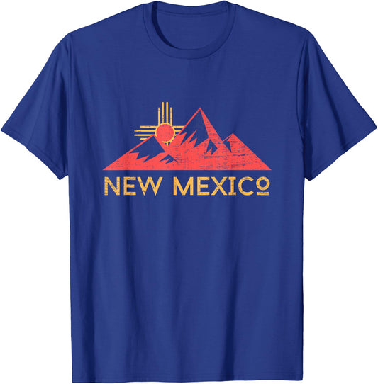 Zia Sun Symbol New Mexico Mountains Retro Vintage Sunset T-Shirt - T-Shirt | Royal