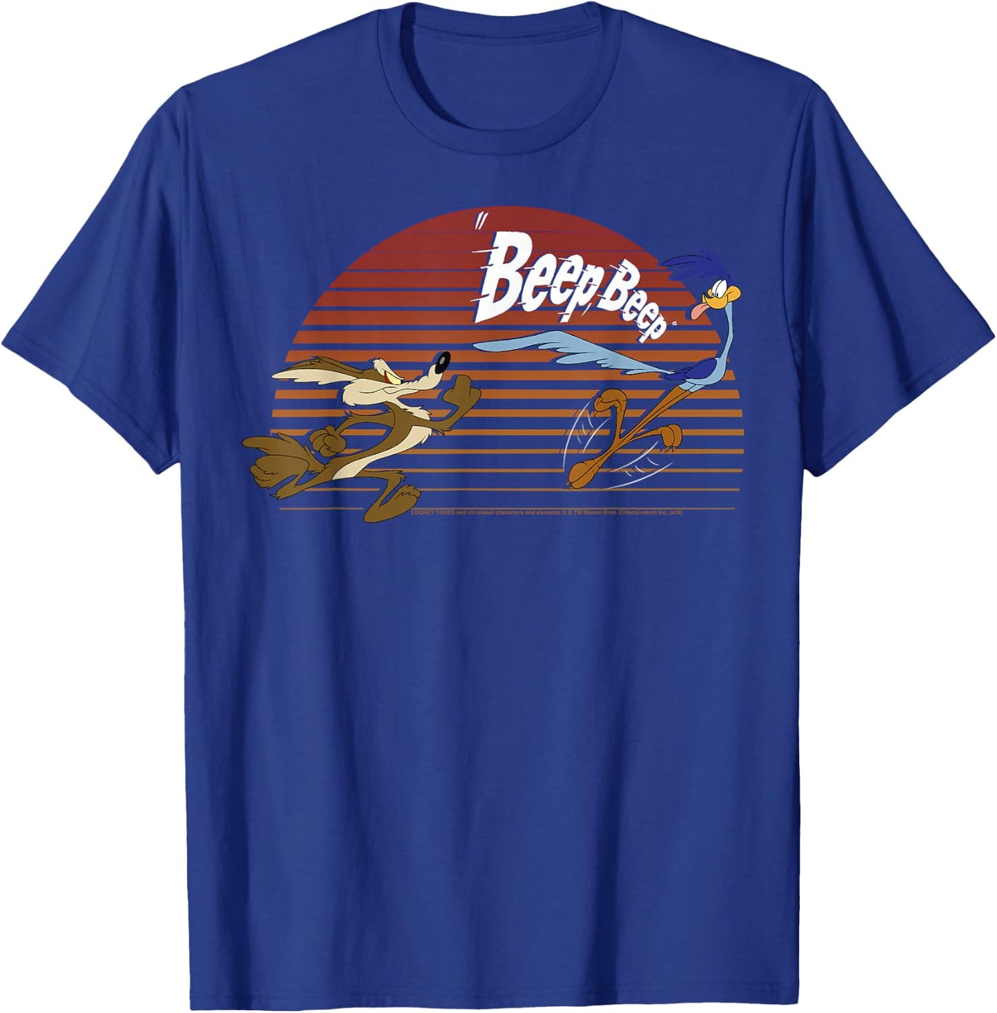 Looney Tunes Wile E. Coyote & Road Runner Beep Beep Chase T-Shirt - T-Shirt | Royal