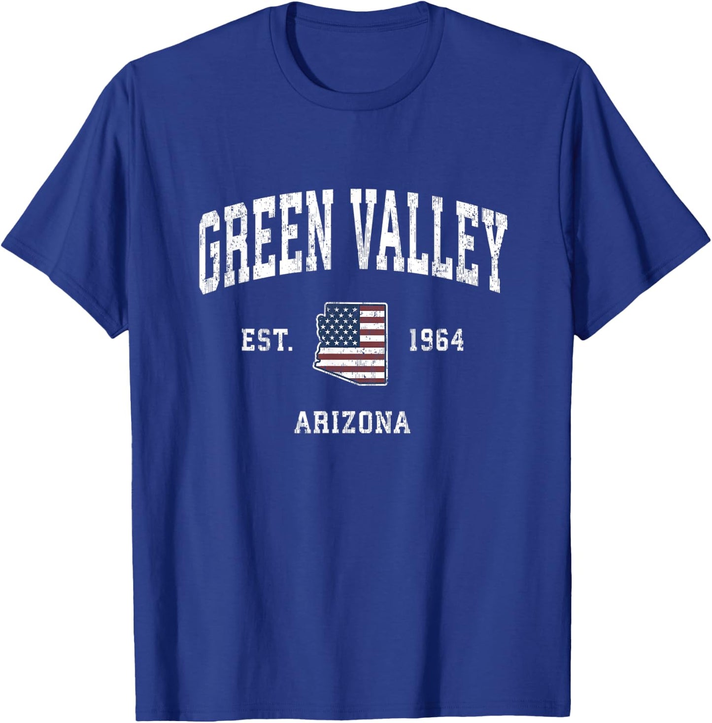 Green Valley Arizona AZ Vintage American Flag Sports Design T-Shirt - T-Shirt | Royal