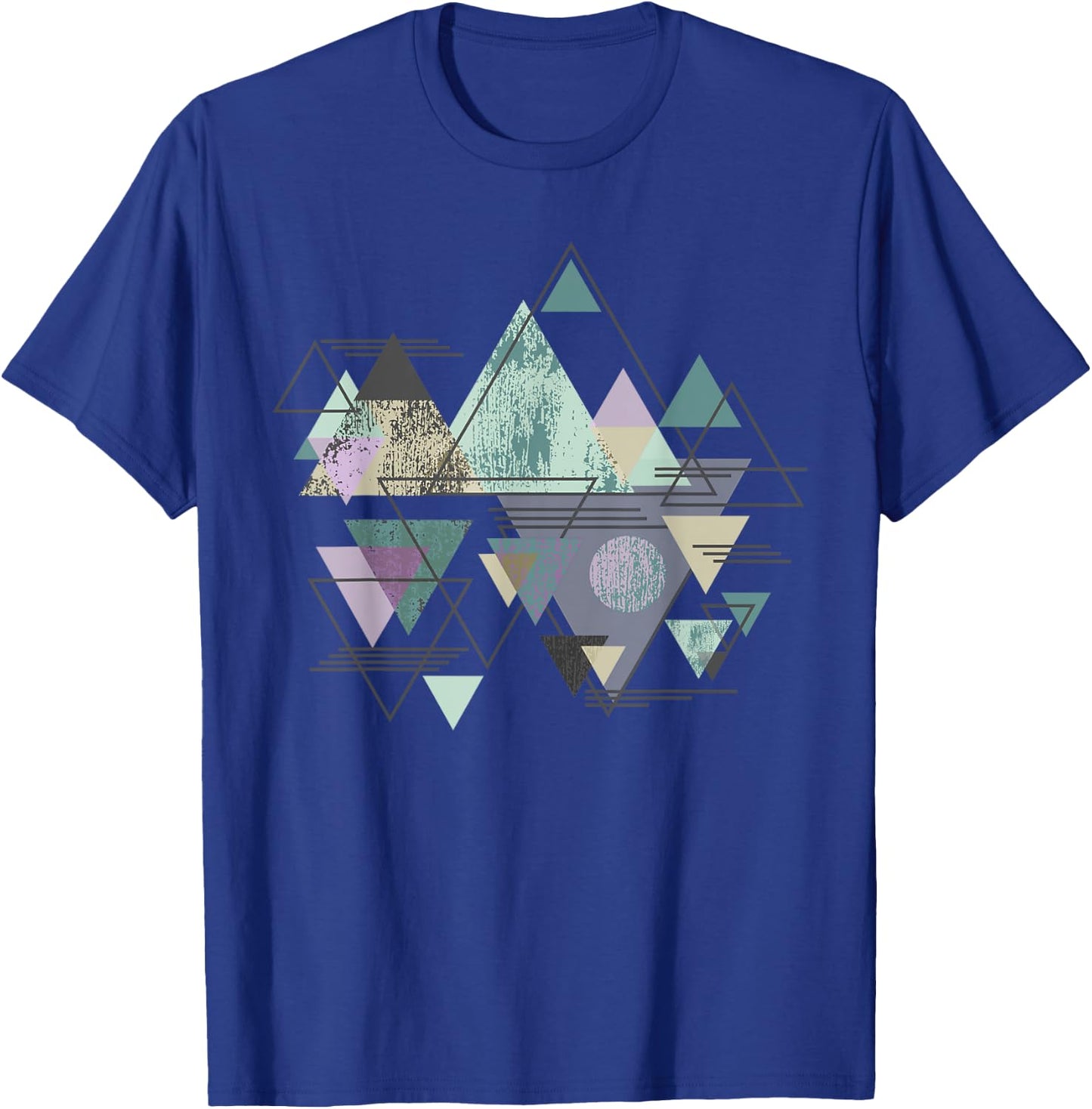 Funny Geometric Mountain Abstract Geometry Outdoor Gifts T-Shirt - T-Shirt | Royal