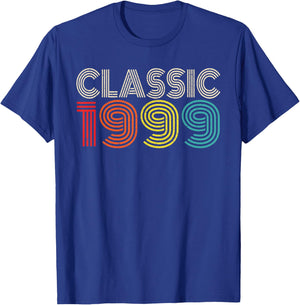 Classic 1999 Vintage 1999 Men Women Vintage Year Birthday T-Shirt - T-Shirt | Royal