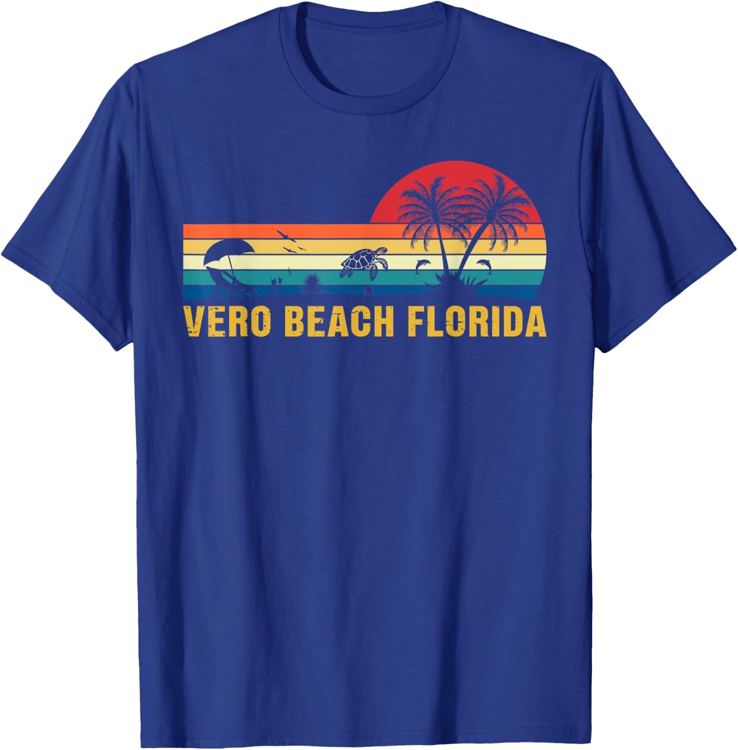 Family Vacation Vintage Vero Beach Florida Sea Turtle T-Shirt - T-Shirt | Royal