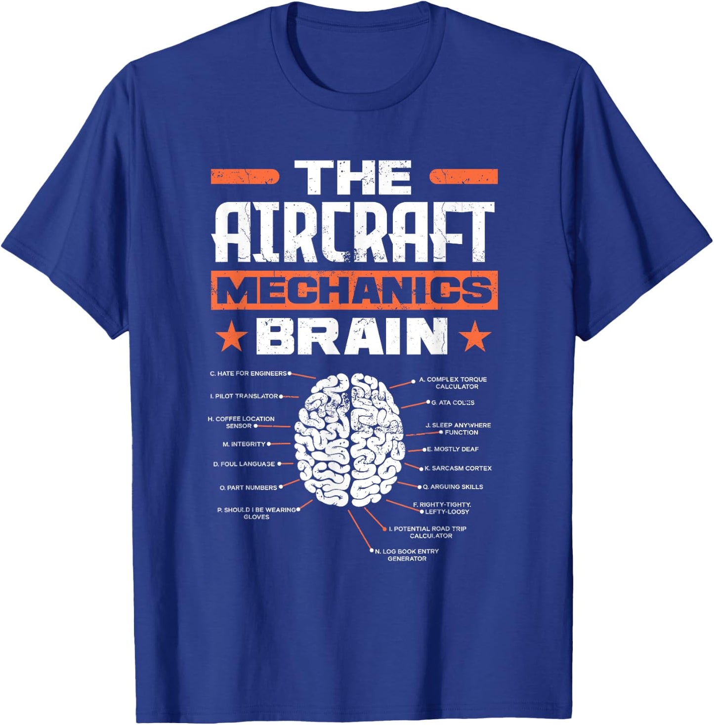 Aircraft Mechanics Brain Aviation Funny Aircraft Mechanic T-Shirt - T-Shirt | Royal