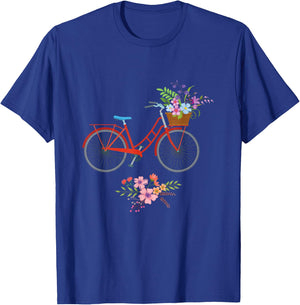 Women's Bicycle Flowers Cycling Cyclist Gift T-Shirt - T-Shirt | Royal