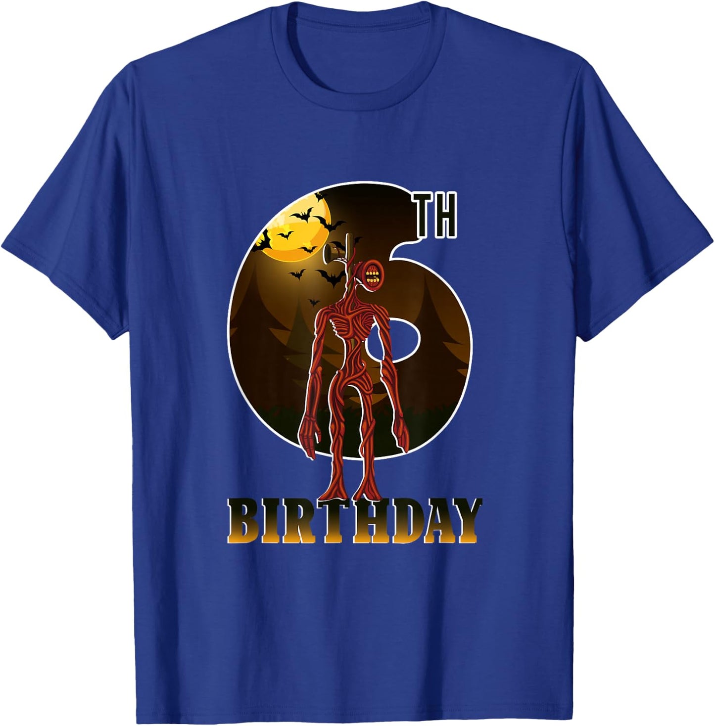Happy Birthday Boy and Siren Heand T-Shirt - T-Shirt | Royal